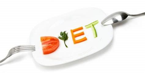 Diet word on the plate with spoon and fork