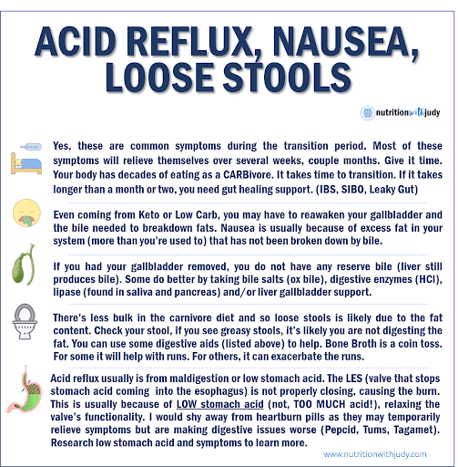 acid reflux nausea loose stools