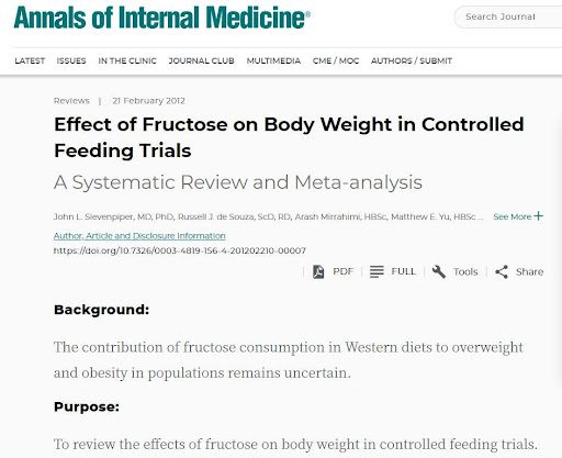 fructose body weight study