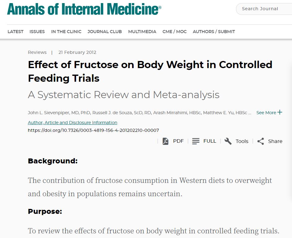 pro fructose study